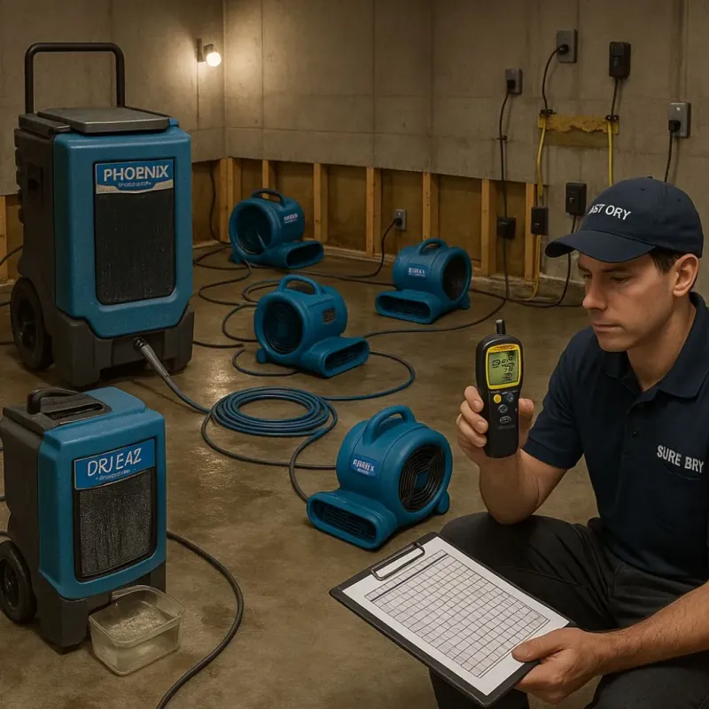 Structural Drying and Dehumidification process in Greenup, IL